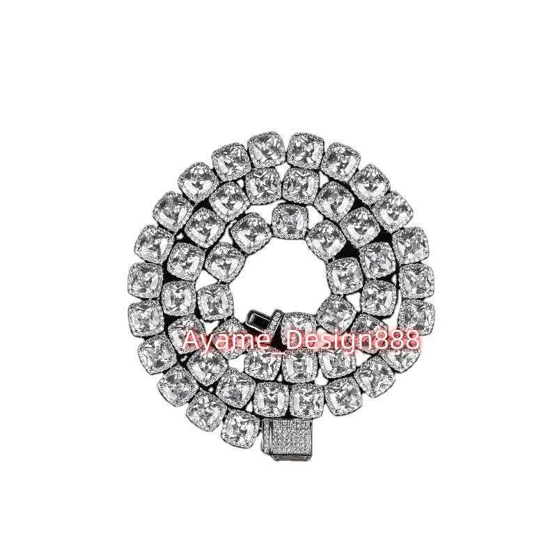 Groothandel Hip Hop Rock Suiker Tennis Ketting 10mm VVS Moissanite Diamond CZ Iced Out Vrouwen Mannen Fijne Sieraden tennis Ketting