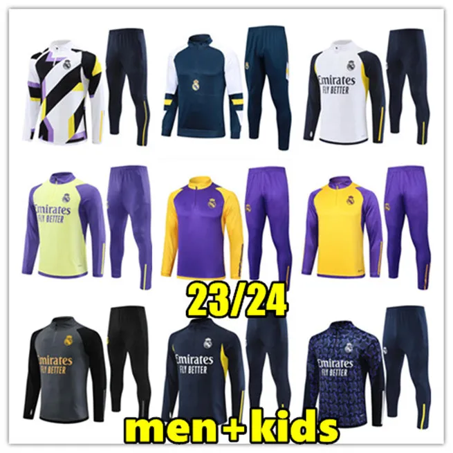 2023 Real Madrids Chándales Jersey de fútbol Hombres Niños Trajes de entrenamiento VINI JR BELLINGHAM 23 24 Real Madrid Fútbol CAMAVINGA Ropa deportiva Chandal Futbol Survetement