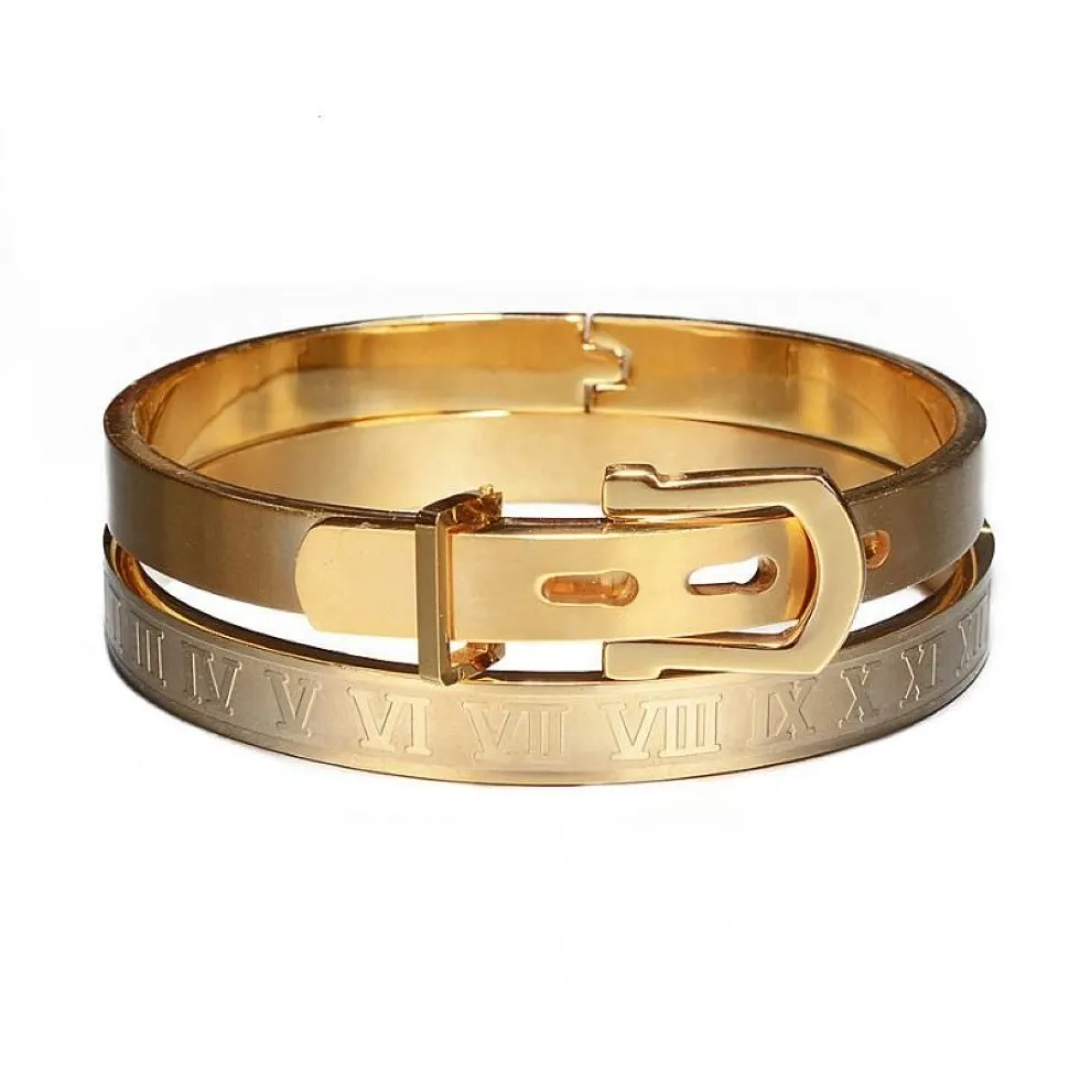 Klassieke Rvs Bangle Luxe Manchet Armbanden Mannen Mode Titanium Staal Type C ed Romeinse Cijfer Bangle Voor Men218v