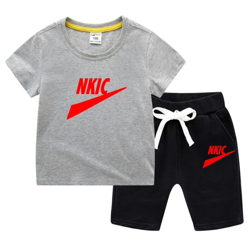 Summer new kids T-shirt Shorts Kids Short sleeve cotton T-shirt Pants Tracksuit Boys and girls Baby clothes Casual two-piece set