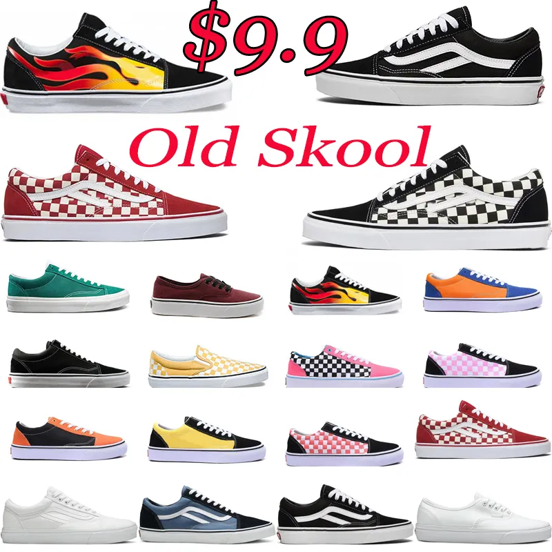 2024 Old Skool Men Women Flat Shoes Designer Skateboard Sneakers Black White Green Red Navy Mens Fashion Sports Trainers Casual Shoes Storlek 36-44 Låg pris