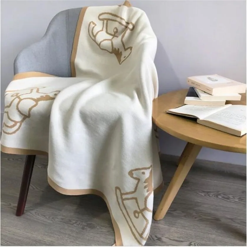 Coperte di design di lusso con motivo pony per neonati, coperta in scialle di cotone di alta qualità, taglia 100/100 cm Creatività Christ287d