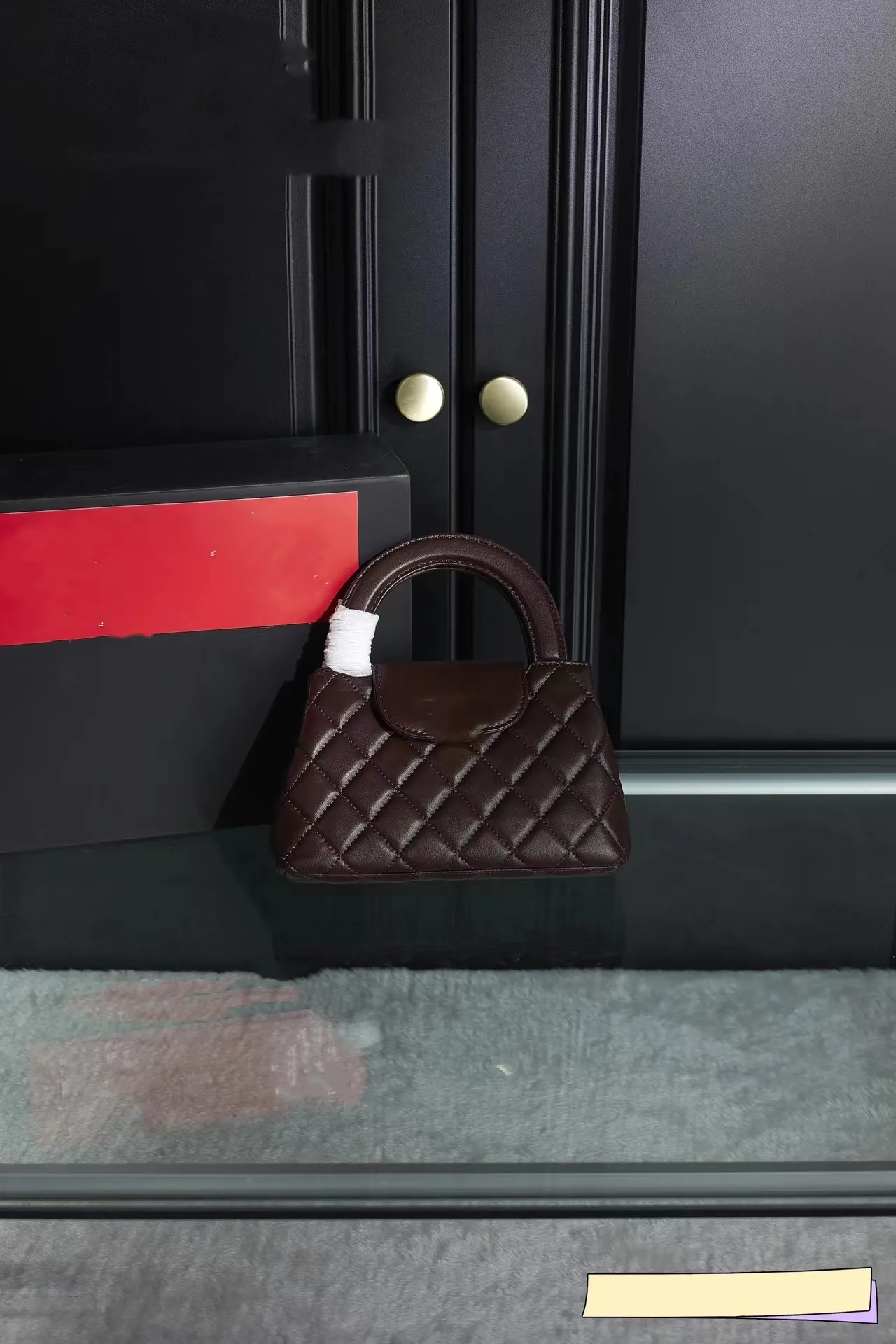 7A Роскошный модный дизайн Женская классическая сумка на цепочке 23K Матовая воловья кожа Сумка-книжка в клетку с бриллиантами Супер универсальная ручная сумка через плечо