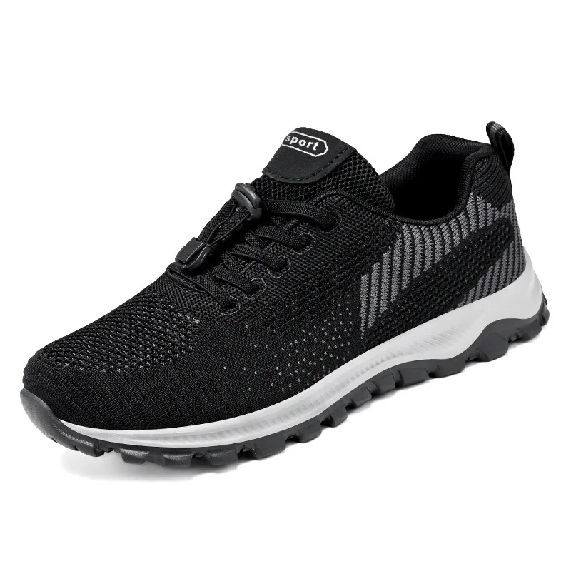 Baskets respirantes en maille pour hommes, chaussures de course en plein air, classiques, noires, blanches, douces, pour Jogging, marche, Tennis, Calzado 48