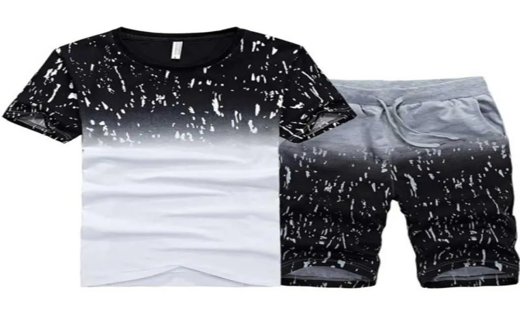 Men039s Camisetas 2022 Chándal 2 piezas Conjuntos para hombre Ropa masculina Ropa deportiva Conjunto Fitness Verano Imprimir ShortsT Shirt Mens Casual 4950378