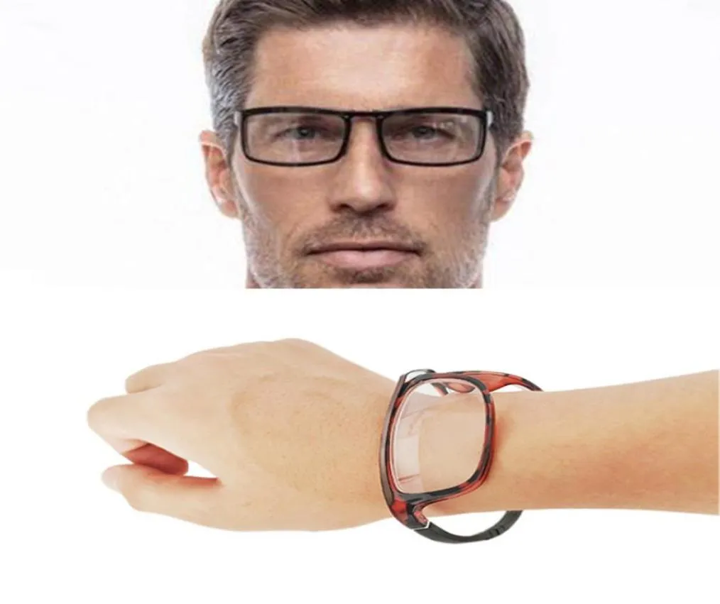 Ímã pendurado óculos de leitura de pulso masculino feminino dobrável portátil presbiopia quadro completo montado no pulso 3833420