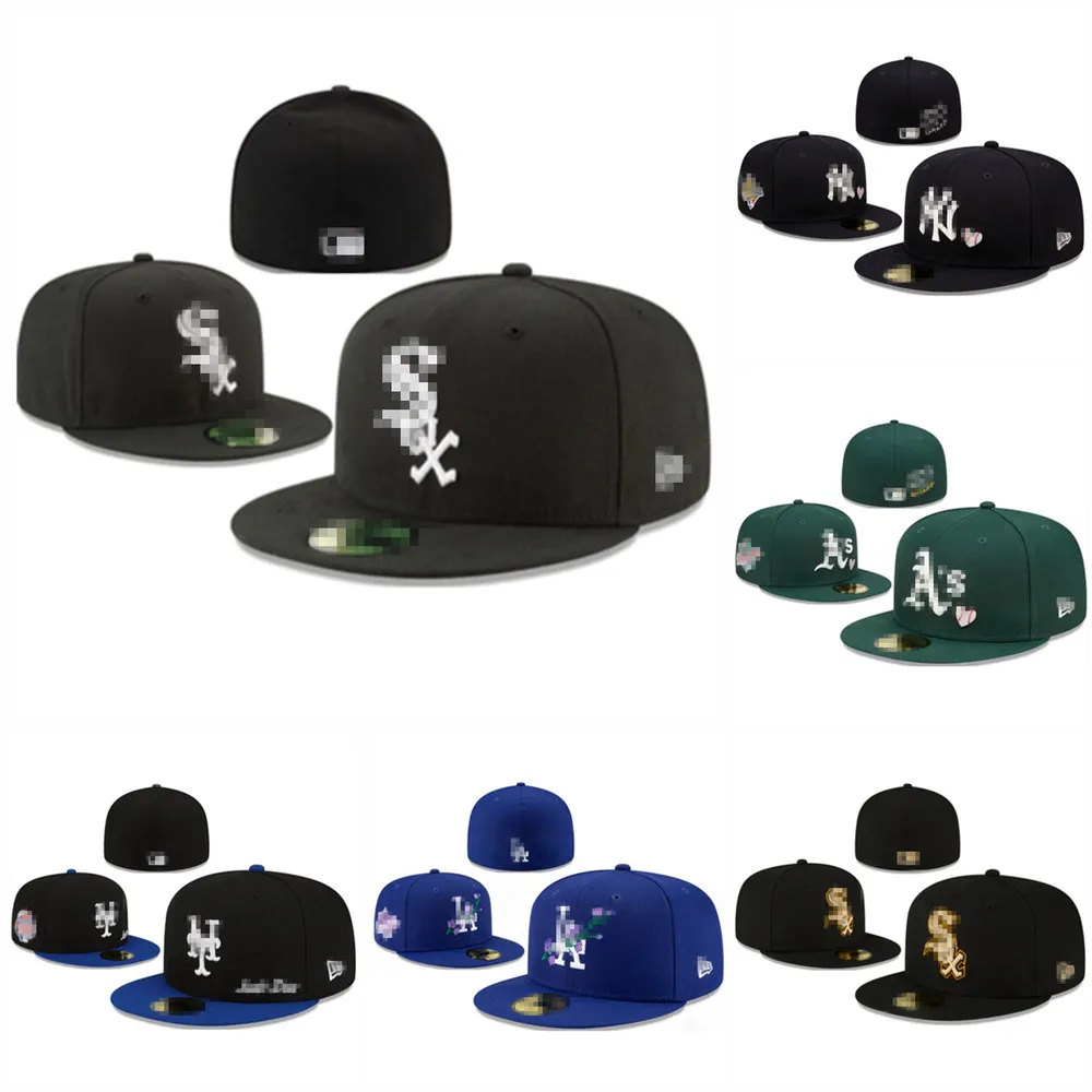 Вся команда Больше Бейсбольные кепки Casquette Встроенная шляпа Классические спортивные мужчины на открытом воздухе Продажа шапок Кепка смешанный заказ Размер 7-8