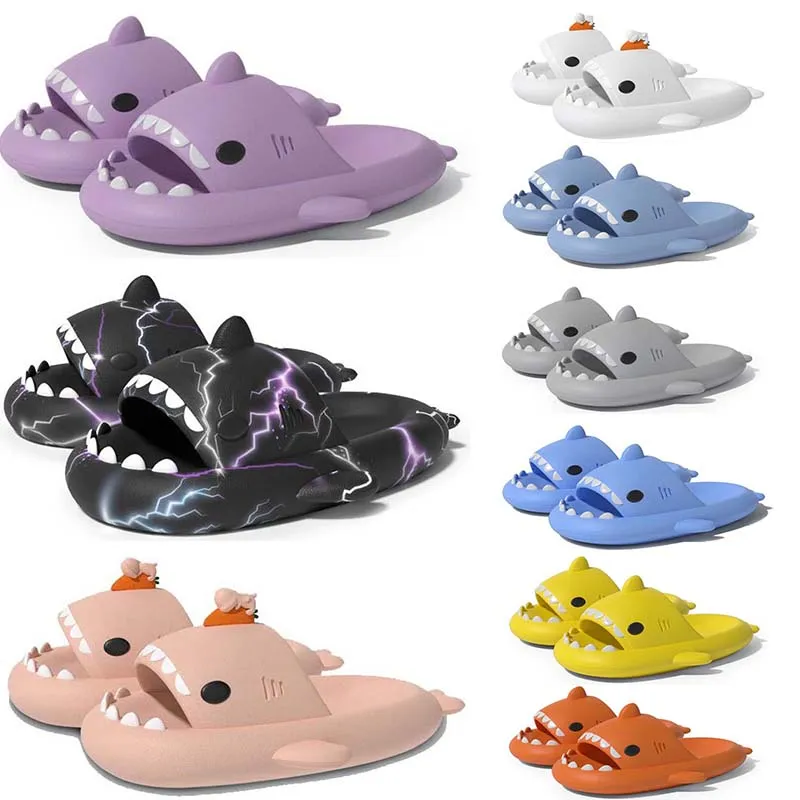 Livraison Gratuite Designer Shark Diapositives Sandale Pantoufles Sliders pour Hommes Femmes GAI Sandales Pantoufle Mules Hommes Femmes Pantoufles Formateurs Tongs Sandles Color85