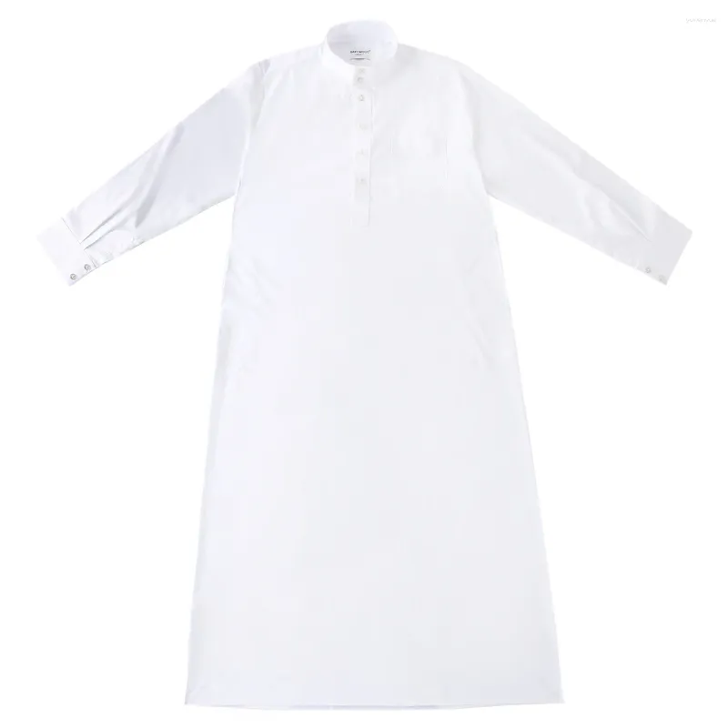 Roupas étnicas Homens Muçulmanos Jubba Thobes Árabe Paquistão Dubai Kaftan Abaya Robe Islâmico Saudita Vestido Longo Caftan Eid Ramadan Médio Oriente