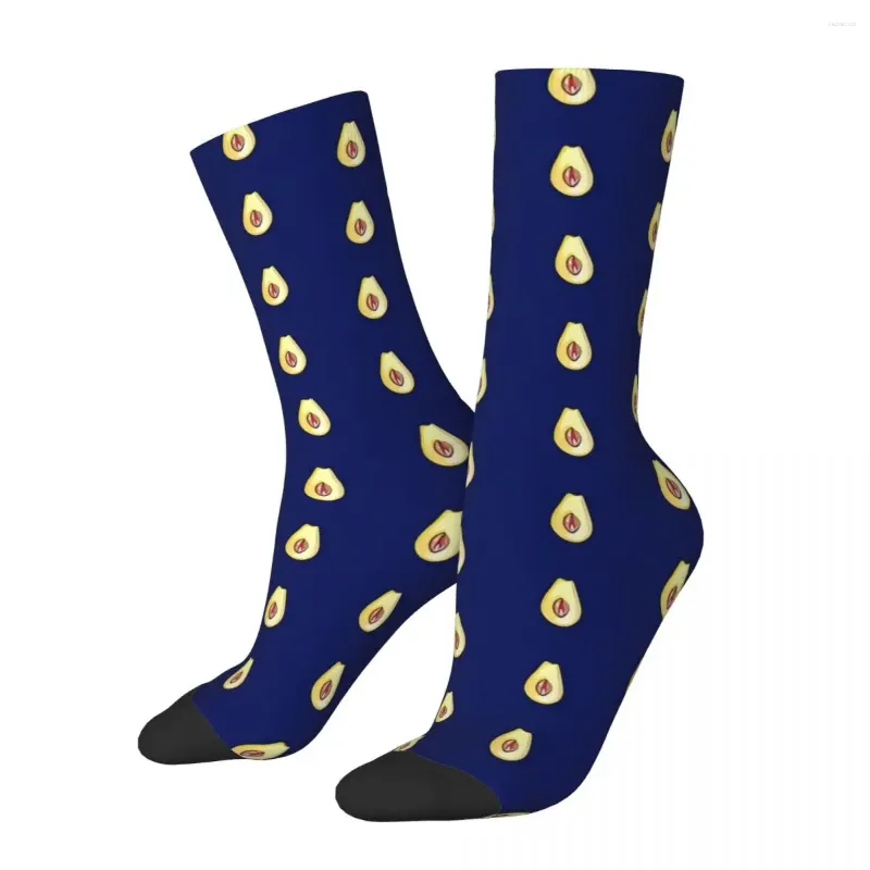 Men's Socks Avocado Vulva Happy Retro Fruits Food Street Style Crazy Crew Sock Gift Pattern Printed