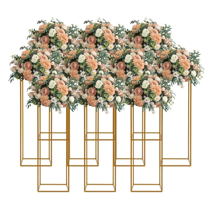 Gouden frame achtergrond standaard rechthoekig metalen bloemenrek voor bruiloft verjaardagsfeestje achtergrond decor