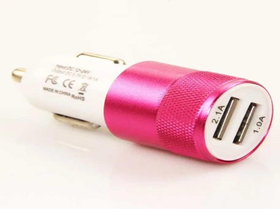 Adaptador universal de carregador de carro USB duplo de alumínio com 2 portas USB para telefone USB normal 6039524