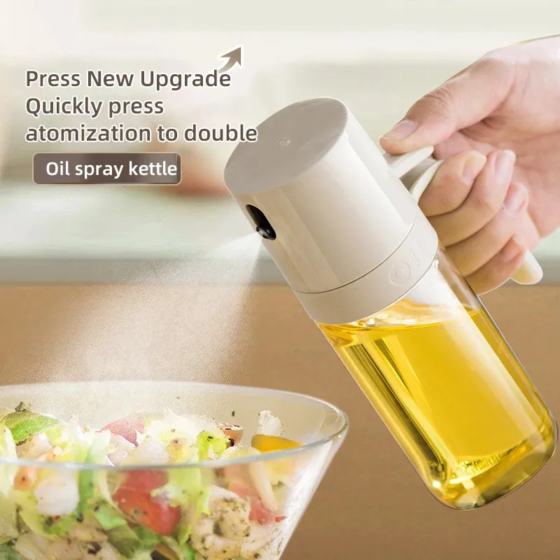 Kitchen Oil Spray Bottle Pressing Glass Oil Spray Bottle Household Air Fryer Spray Oil Bottle Seasoning Bottle 240220