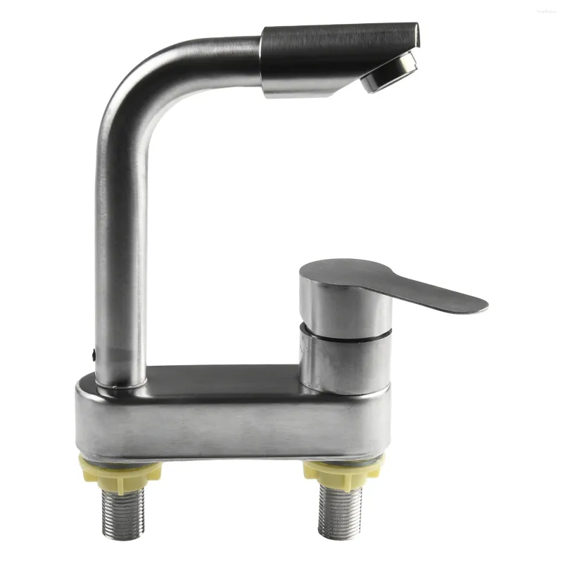 Bathroom Sink Faucets Bathtub Part Basin Faucet 2 Holes 304 Stainless Steel Tap Cold And Mixer Multi-process Surface