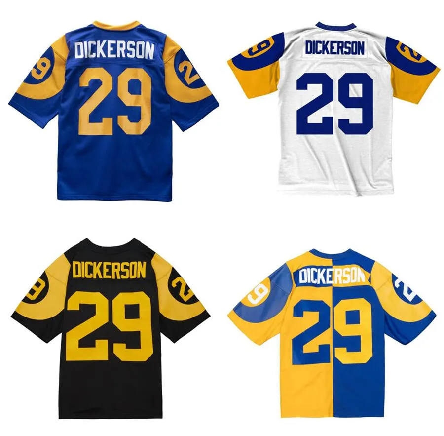 Stitched Football Jersey 29 Eric Dickerson 1984 Blue White Mesh Retro Rugby Jerseys Män kvinnor och ungdom S-6XL