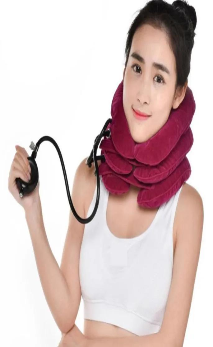 Массажер для шеи Air Cervical Neck Traction Мягкая скобка Устройство для головы, спины, плеч, боли в шее, здравоохранения1663101