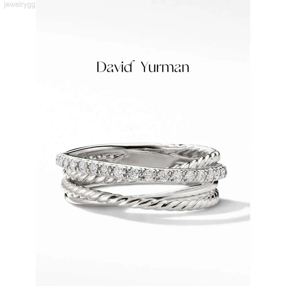 Designer David Yumans Yurma Jewelry Hot Selling Item Pure Silver White Geometric Inlaid Cross Silver Ring with Low Price