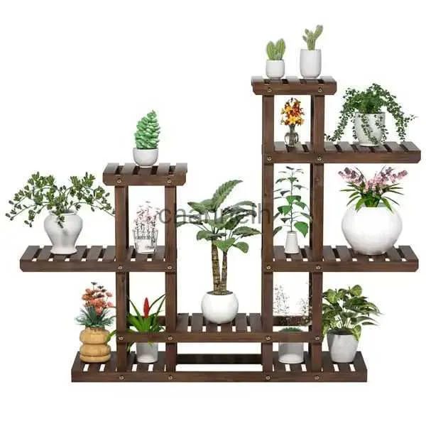 Other Garden Buildings 6-Tier 7-Shelf 38 High Wooden Flower and Plant Display Stand YQ240304