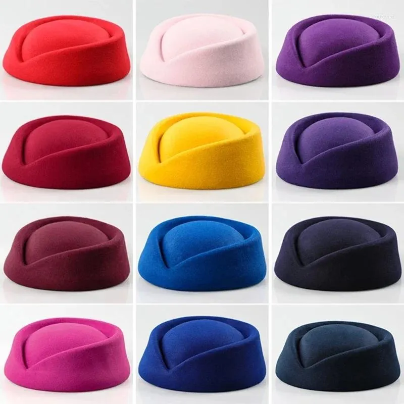 Berets Hat Caps Airline Stewardess Flight Attendant Vintage Looking Uniform Pillbox Teardrop