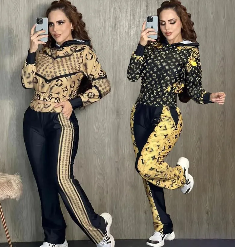 novità primaverili Tute da donna Brandlv di lusso Tuta sportiva casual Set da 2 pezzi Tute con cappuccio firmate