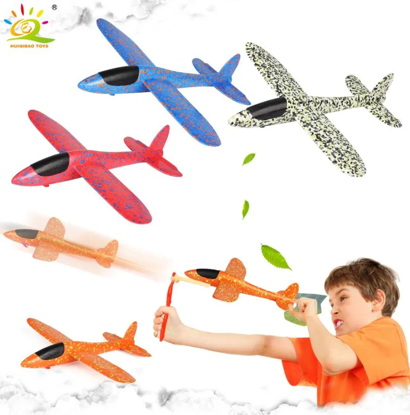 3837 cm Handstart-Wurf-Schaumstoffflugzeug mit Schlingen, fliegendes Segelflugzeug, Modell, Outdoor-Lernspielzeug für Kinder, 20 Stück, Mischung 3453630