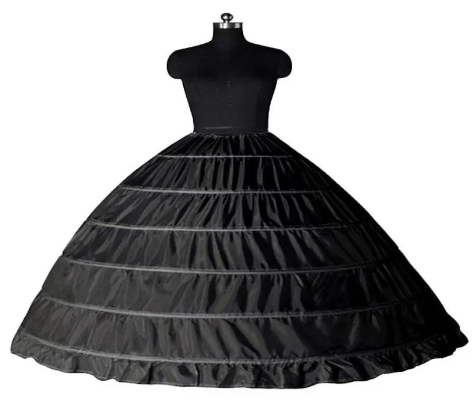 Robe de bal blanche noire 6 cerceaux jupon de mariage Slip Crinoline sous-jupe de mariée Slip 6 cerceaux jupe Crinoline pour robe de Quinceanera7890119