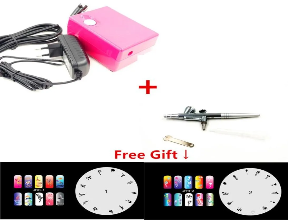 Precisie Dualaction Airbrush Kit Pen Make-Up Spray voor Nail Paint Art Air Brush Suits Drie Onderdelen Nail Art Tattoo Tools1893456