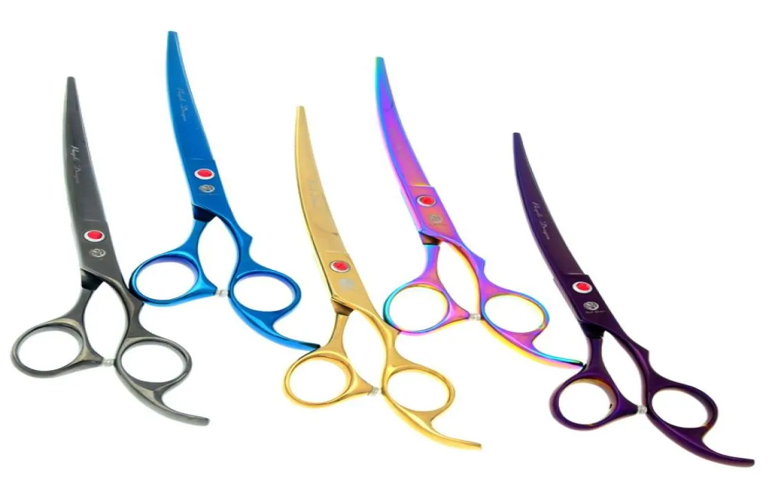Whole 70quot JP440C Curved Head Pet Grooming Scissors Dog Hair Cutting Shears Professional Dog Scissors LZS05981666878