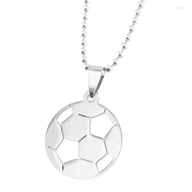 Pendentif Colliers 50pcs Bijoux DIY High Polonais Football Football Mini Collier En Acier Inoxydable Prix De Gros