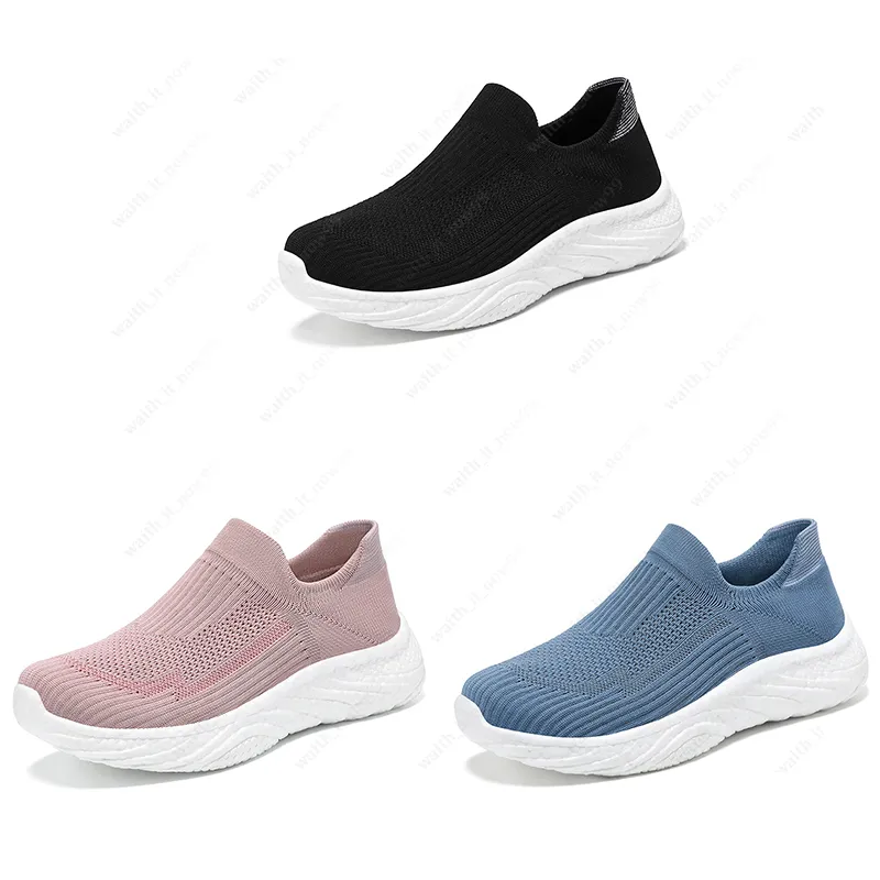 Sapatos femininos 2024 novos sapatos esportivos de lazer tênis de corrida sola preguiçoso edição coreana tendência voando tecelagem um passo único sapatos gai 070