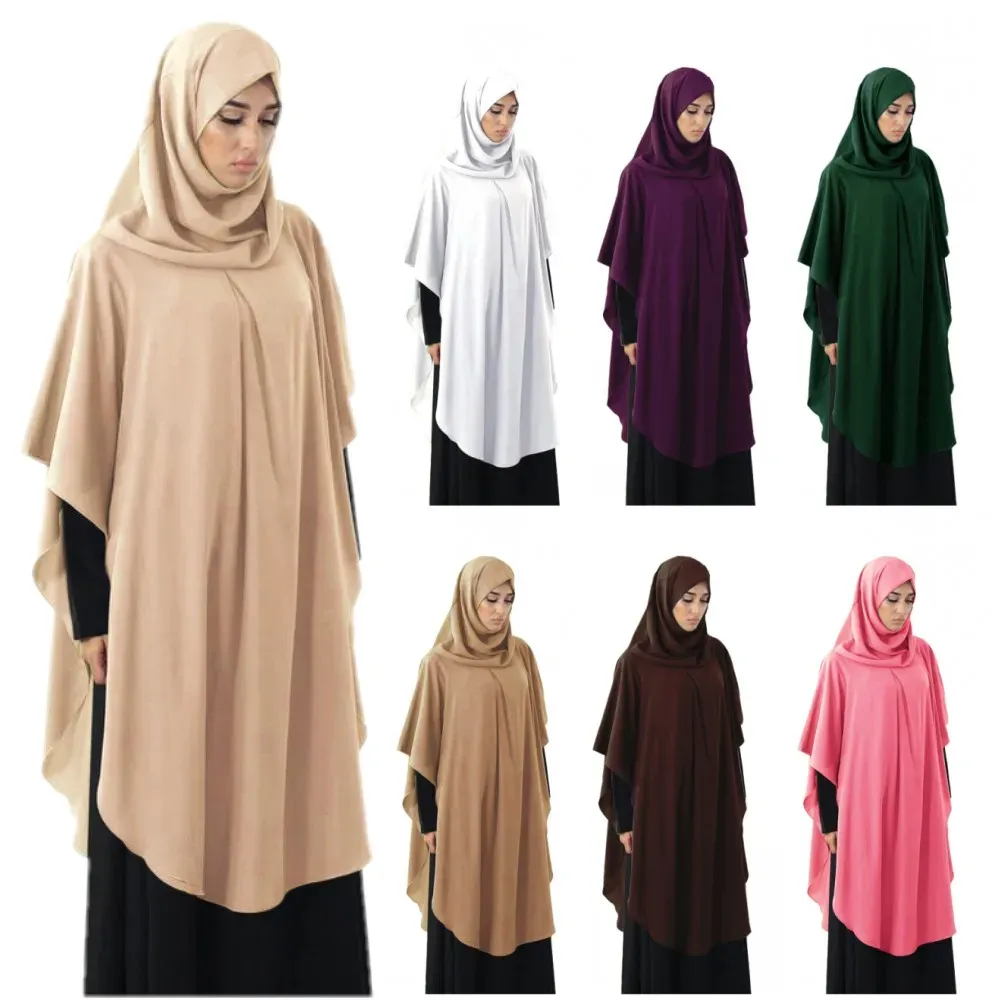 Tops Modest Hooded Abaya Women Muslim Islamic Ramadan Hijab Khimar One Pieces Amira Arab Overhead Prayer Niqab Burqa Long Tops Shirts