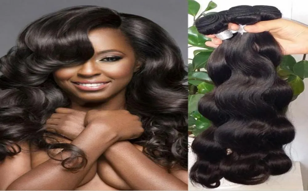 Unprocessed Brazilian Human Remy Virgin Hair Body Wave Hair Weaves Hair Extensions Natural Color 100gbundle Double Wefts 3Bundles7833099