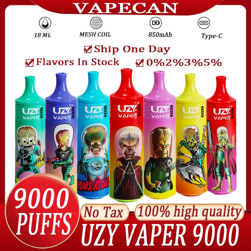 VAPER 9000 Puffs Fumot Puff Tornado 9000 9k UZY Original vaper Disposable Vape E-cigarettes Features Mesh Coil 18ml Disposables Vapes Pen 0 2 3 5% Rechargeable 850mAh