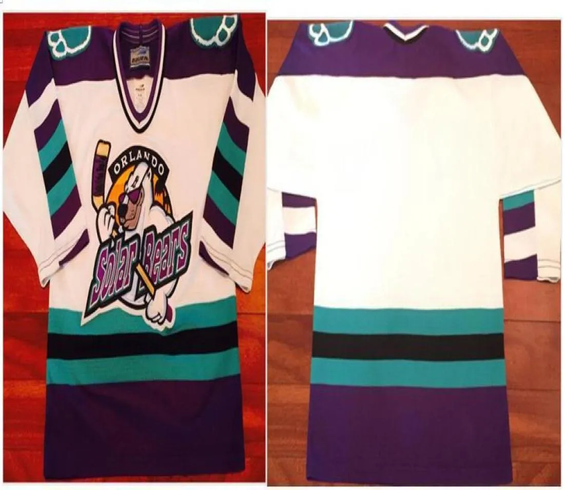 Niestandardowe mężczyźni młode kobiety vintage VTG 90039S ihl echl Bauer Orlando Solar Bears 30 ER 29 David Bell Vintage Hockey Jersey Size1833230