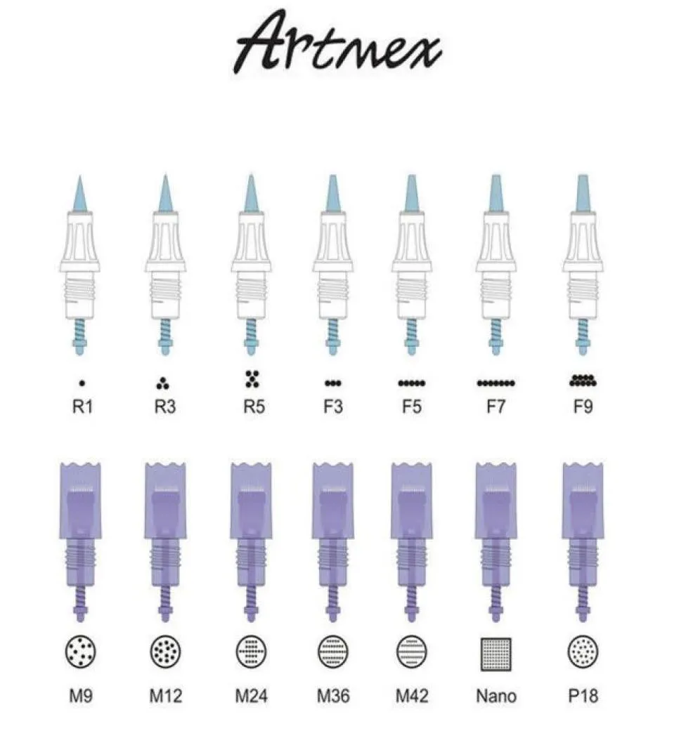 Игольчатые картриджи для татуировки для Artmex V8 V6 V3 V9 V11, машина для перманентного макияжа, подводка для бровей, губ, Pen2441275