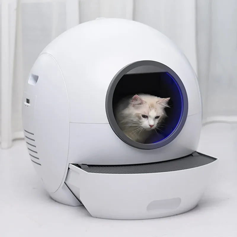 Scatole Lettiera automatica per gatti Pulizia Sabbiera WC per gatti Deodorante intelligente chiuso Toilette per gatti Spalatura automatica delle feci Forniture per animali domestici