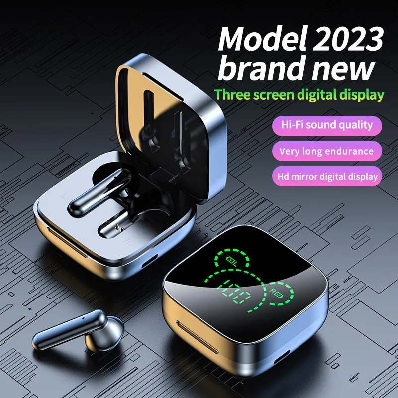 Noise Cancelling Bluetooth Earpiece: K60 Mirror Wireless Earphones With LED Display & Touch Control, Stereo Sound & Mobile Power Bank From Funbiz, $4.23 - View #8