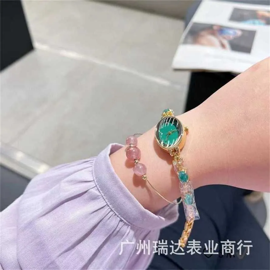 68% KORTING horloge Horloge Nieuwe Xiangjia Lichte Luxe Jade Armband met Gans Eivormige wijzerplaat Kleine en delicate Hand Decoratieve Quartz Dameseditie