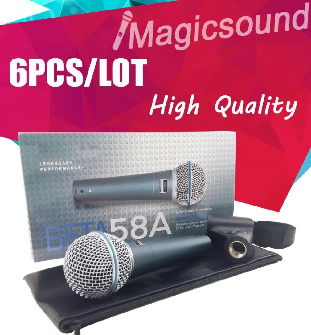 Ensemble de 6 pièces de Microphone dynamique de karaoké portable de scène filaire BETA58 de Style classique professionnel BETA589591703
