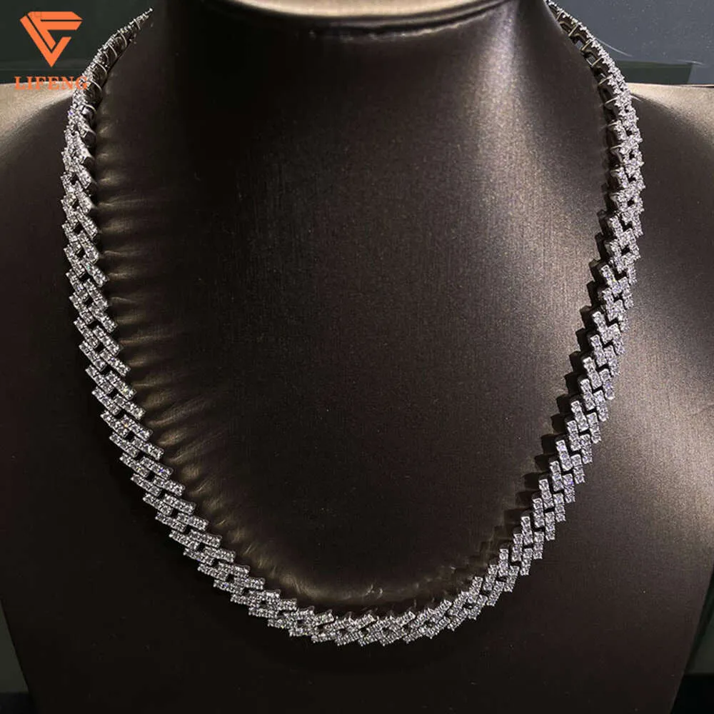 Modestijl Hip Hop Chain Cuban 925 Silver Ice Out D Color VVS Moissanite Diamond Cuban Link Chain