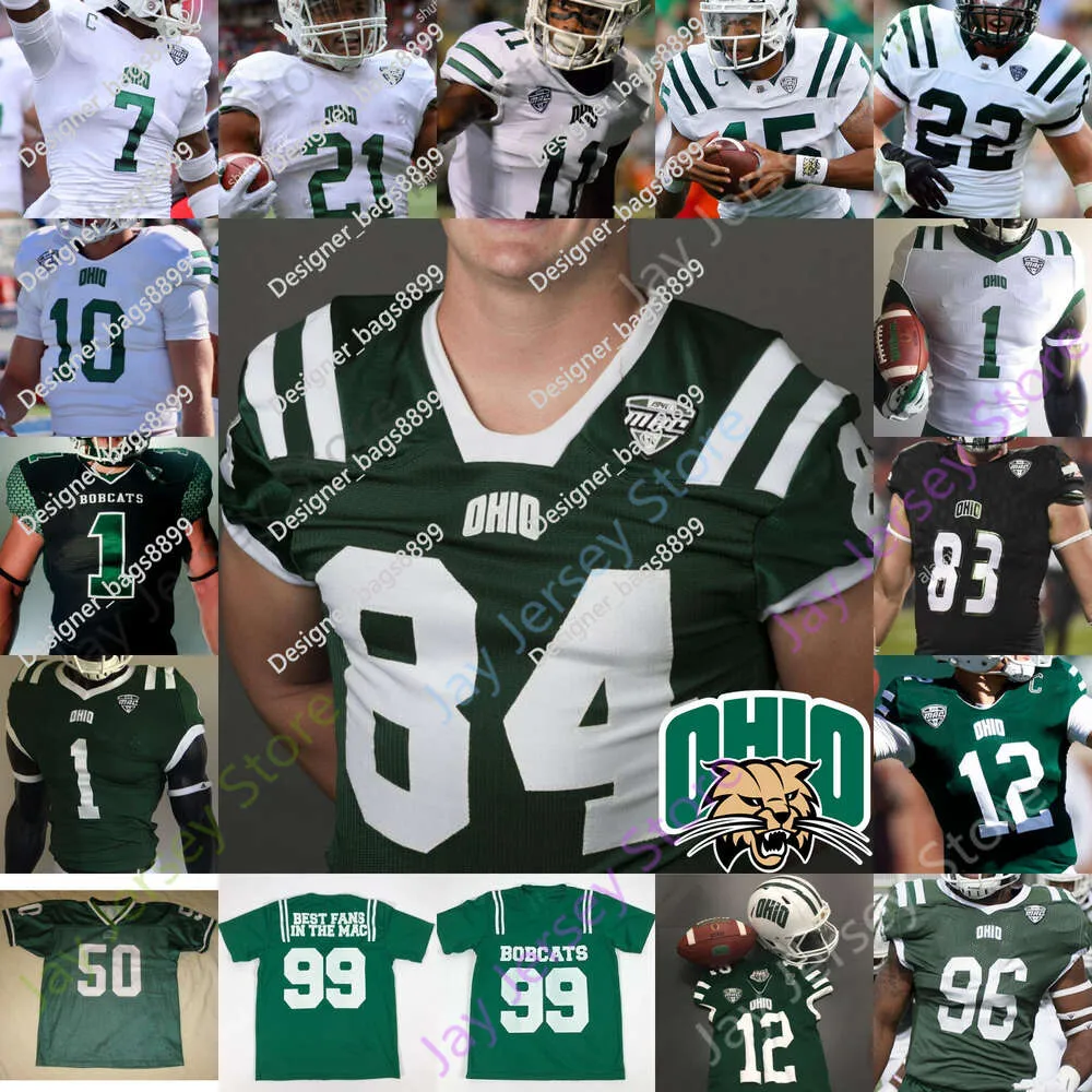 Ohio Bobcats Football Jersey NCAA College Nathan Rourke Oshaan Allison Demontre Tuggle Isiah Cox Shane Hooks Ryan Luehrman Austin Conrad