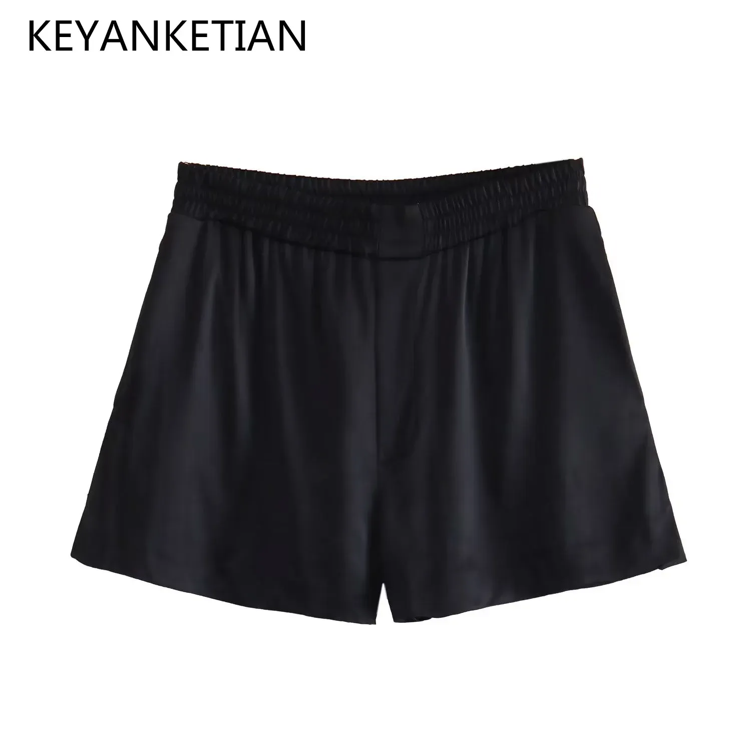 Shorts Keanketian Summer Nowy jedwabny satynowy tekstura elastyczna talia