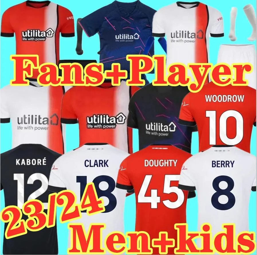 3XL 4XL 23 24 Luton Town Futebol Jerseys MORRIS WOODROW 2023 2024 Burke Hartson Curtis Lansbury Donaghy Berry Mick Home Away Terceira Jersey Top Camisa de Futebol Kit Uniforme