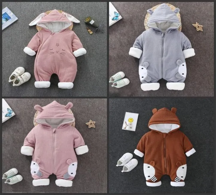 babykläder romper pjms baby onesies för män och kvinnor på hösten och vintern inte avtagbar med cap 422 y23793296