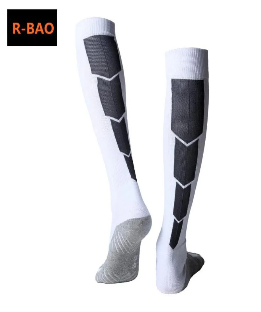 Rbao długie skarpetki piłki nożnej Mężczyźni Bawełna Niezgotana Kolejna Kostka Różowe skarpetki Shin Guard Compression Protectors for Men 7 Colors9648491