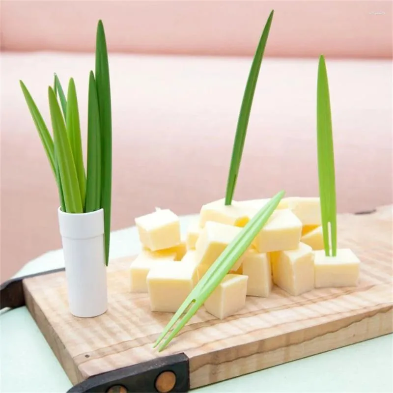 Вилки мультяшные десертные бамбуковые листья в форме изысканного качества изготовления, гигиенические аксессуары для дома