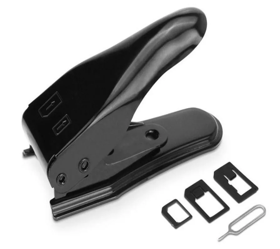 Hela 10pcslot Universal Double Dual 2 i 1 Nano Micro Sim Card Cutter Cutter för iPhone 4 4S 5 6 för Nokia för Samsung Cell6696248