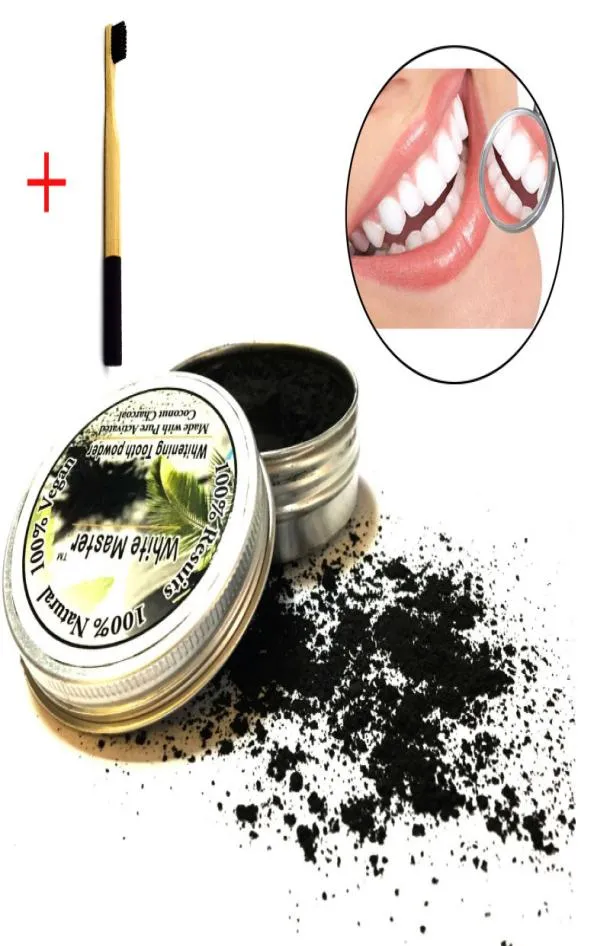 Nature Bamboo Tandkräm Activated Charcoal Tooth Powder Cleaning Teeth Plack Tartar Borttagning Kaffespår6823238