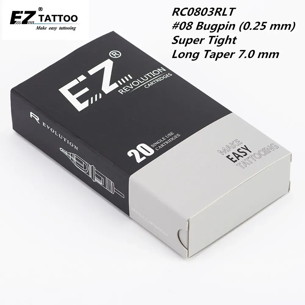 Naalden RC0803RLT EZ Revolution Tattoo Cartridge Naalden Ronde Liner (RL) #08 Bugpin Super Tight X Taper voor Rotary Machine 20 stks/doos