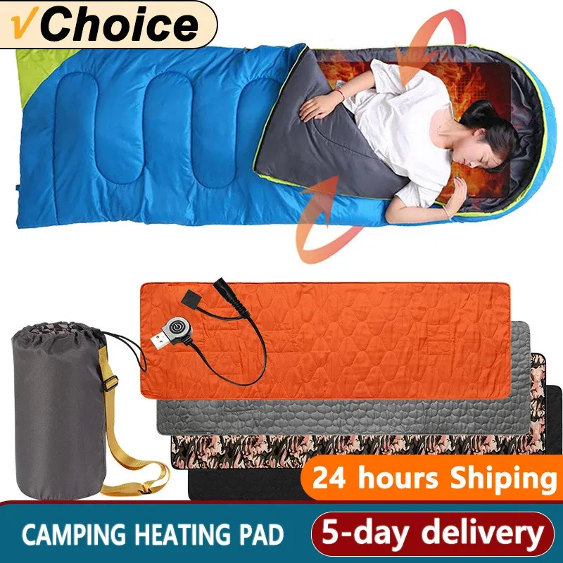 Tenda de inverno saco de dormir almofada ao ar livre usb almofada de aquecimento inteligente aquecimento quente acampamento saco de dormir almofada de aquecimento soldado individual 240223